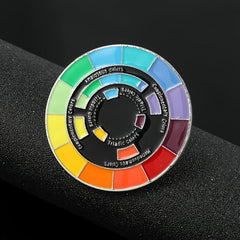Rainbow Disc Metal Brooch for Backpack Clothes Jewelry