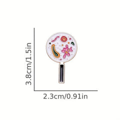 Colorful Bacterial Magnifying Glass Brooch Pin Jewelry