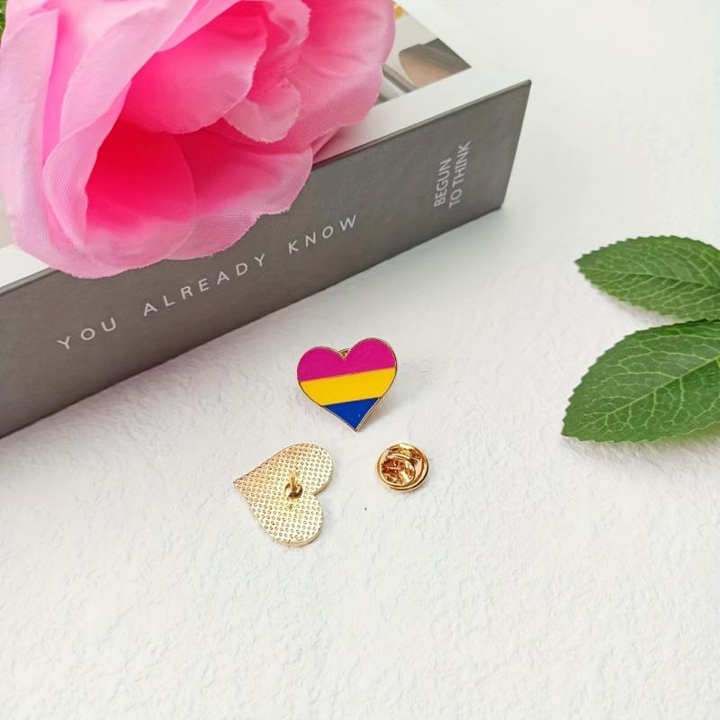 Stylish Rainbow Badge & Love Brooch