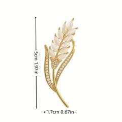 Men's Wheat Ears Zircon Brooch Daily Clothing All-Match