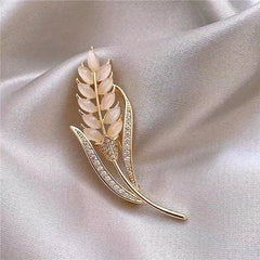 Men's Wheat Ears Zircon Brooch Daily Clothing All-Match