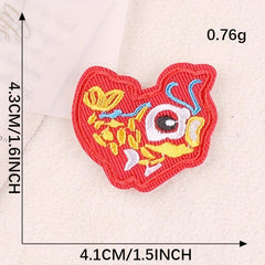 6pcs Fish Embroidery DIY Patch Decorative Accessories For Clothes Backpack Hat