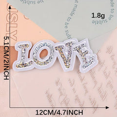 3pcs Letter Love Sequined Patches DIY Ironing Cloth Stickers for Girls