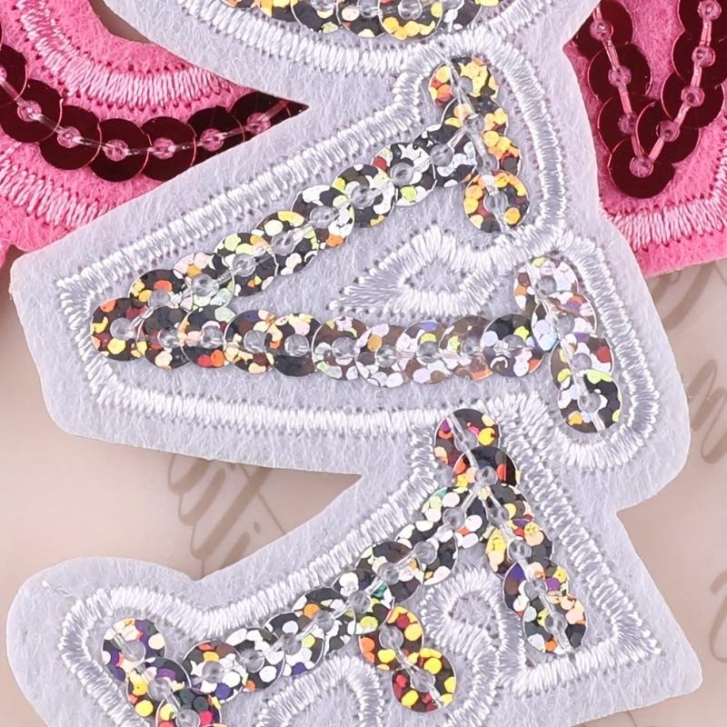 3pcs Letter Love Sequined Patches DIY Ironing Cloth Stickers for Girls