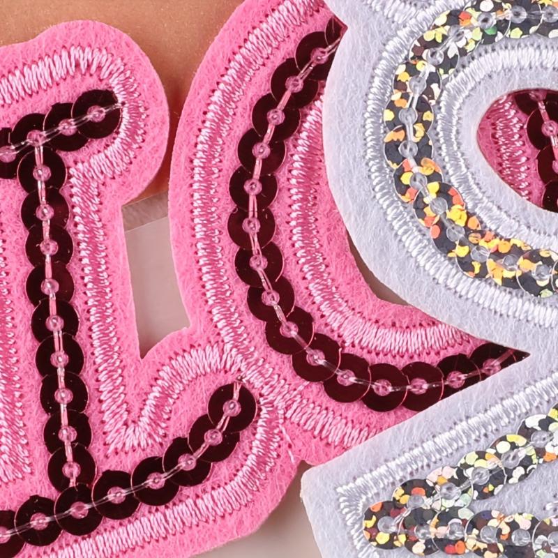 3pcs Letter Love Sequined Patches DIY Ironing Cloth Stickers for Girls