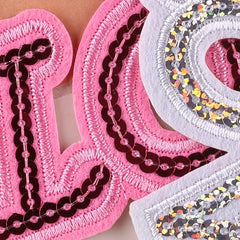 3pcs Letter Love Sequined Patches DIY Ironing Cloth Stickers for Girls