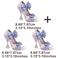 Purple High Heels Hot Press Transfer Iron on Patch DIY T shirt Stickers