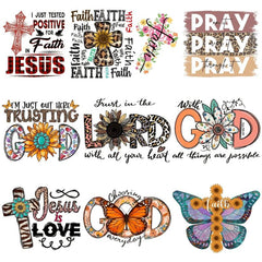 10pcs Jesus Heat Transfer Hot Stamping Designs Iron on Transfer