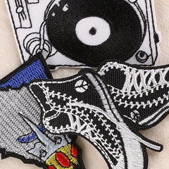 5pcs Boys Vintage Shoes Embroidery DIY Patch for Clothes Backpack Hat