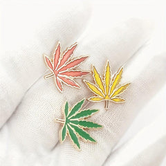 3pcs Leaf Brooch Enamel Lapel Pin