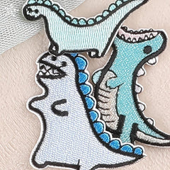 5pcs Cartoon Dinosaur Embroidery Patches Fabric DIY Clothes Accessories