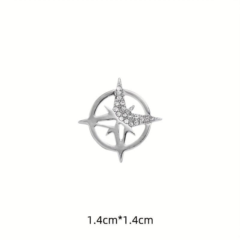 Men's Six Mount Star Brooch Suit Corsage Small Collar Pin Shirt Buckle
