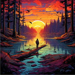 Lake Heat Transfer Vinyl Iron On Patch For Men
