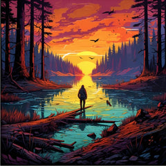 Lake Heat Transfer Vinyl Iron On Patch For Men