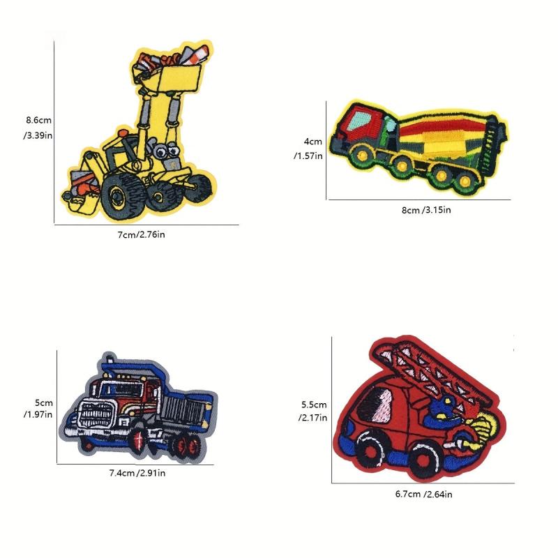 16pcs Truck Car Iron On Patches Sew On Embroidered Applique Repair Patch