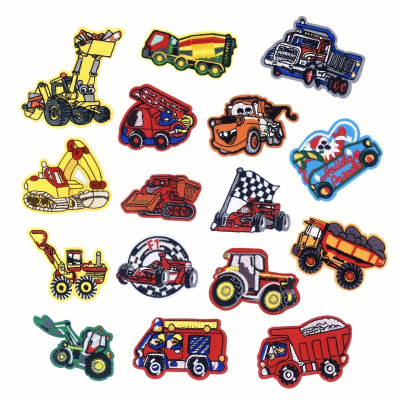 16pcs Truck Car Iron On Patches Sew On Embroidered Applique Repair Patch