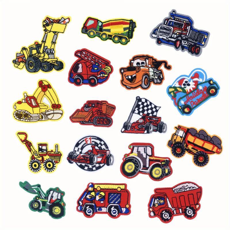 16pcs Truck Car Iron On Patches Sew On Embroidered Applique Repair Patch