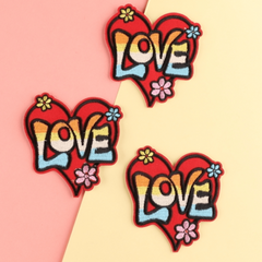 3pcs Love Pattern Embroidery Patches Fabric Art Decor DIY Clothes Accessories
