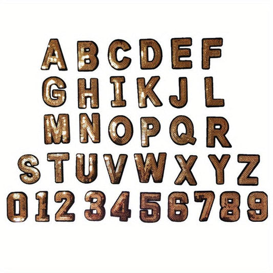 36pcs Bead Letter Iron On Patches Men Clothing Jacket Jeans Pants Dress