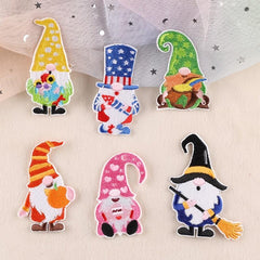 6pcs Santa Claus Embroidery Patches DIY Clothes Accessories