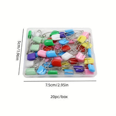 20pc Stainless Steel Pins Multicolor Headscarf Large Safety Pin