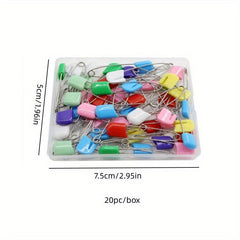 20pc Stainless Steel Pins Multicolor Headscarf Large Safety Pin