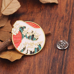 Personality Creative Wave Brooches Accessories Clothing Backpack Jewelry