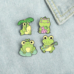 Cartoon Frog Brooch Playing Guitar Frog Brooch