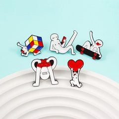 Happy Little Man Brooch - Adorable Pin for Men