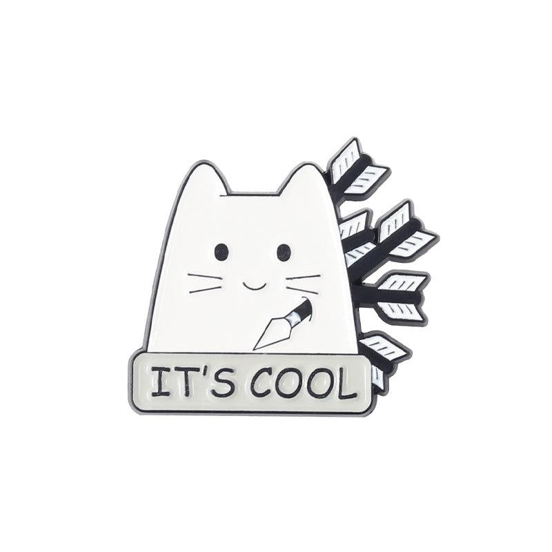 Sarcastic Cats Enamel Lapel Pins Funny Brooch
