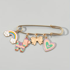 Spaceman Astronaut Clothes Pin Creative Cartoon Rainbow Pony Butterfly Brooch