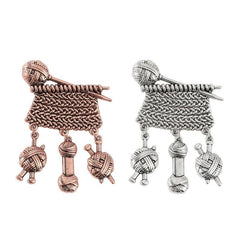 Retro Brooch Knitted Sweater Polished Yarn Ball Pendant Clothing Corsage