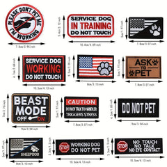 J CARP 12pcs Service Dog Patches Men Tactical Pet In Training Embroidered