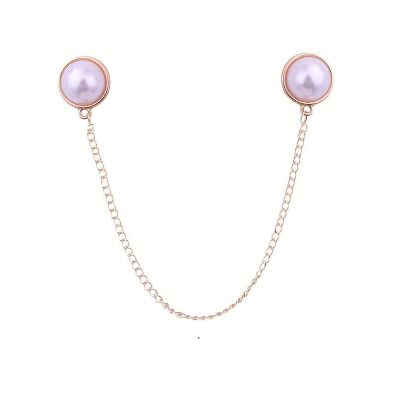Pearl Chain Brooch Clothing Accessory Corsage