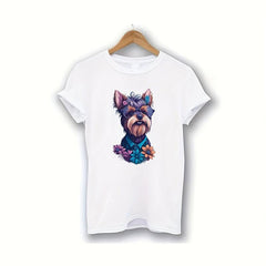 1pc Cartoon Dog Heat Transfer Sticker for DIY Clothes & T-Shirts