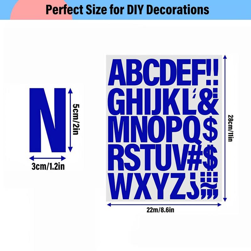 Iron-on Letters Heat Transfer Printing Stickers for Clothes, 5.08cm, 7 Colors
