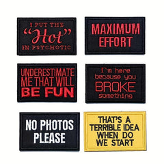 20pcs Letter Badge Cartoon Stickers For Men Computer Embroidered Chapter Patch