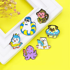 Cartoon Animal Brooches for Kids