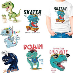 Dinosaur Iron On Patches Heat Transfer Vinyl Cartoon Animal Appliques