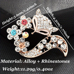 Silk Scarf Buckle with Rhinestone Pearl Brooch