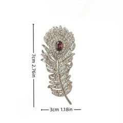 Zircon Peacock Feather Brooch For Men Accessories