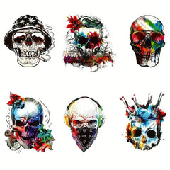 6pcs Iron On Heat Transfer Patches for Men - Washable Print for Clothes