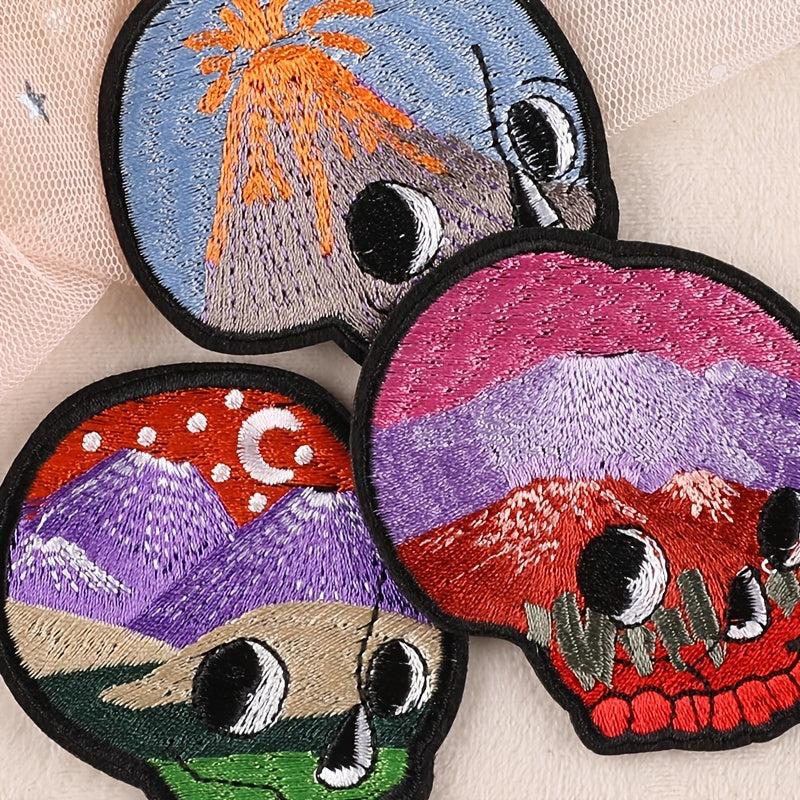 6pcs Cartoon Skull Head Embroidery Patches DIY Clothes Bag Accessories