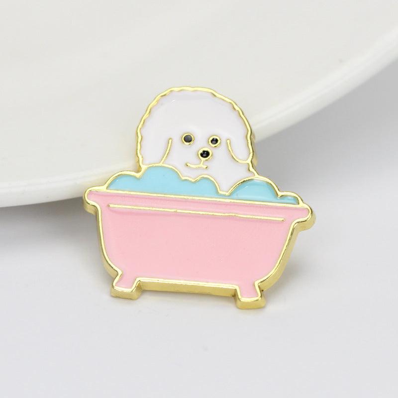 Cartoon Puppy Alloy Pin Animal Badge Clothing Accessories