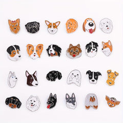 Dog Head Brooch Hat Emblem Corsage Hat Badges Metal Animal Accessories