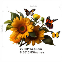 4PCS Sunflower Clothes Patches DIY Heat Transfer Iron On Applique Patches
