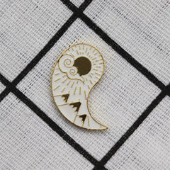 Sun Moon Enamel Brooch for Men Clothing