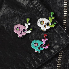 3 Styles Skull Water Grass Burst Eye Beads Skull Brooch