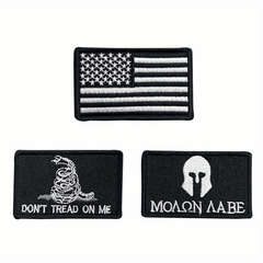 Men's Skull Embroidered Flower Patch Outdoor Stickers