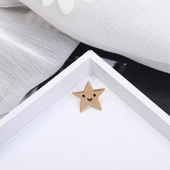 1pc Smile Face Pentagram Alloy Pin Clothing Bag Accessories Couple Pin